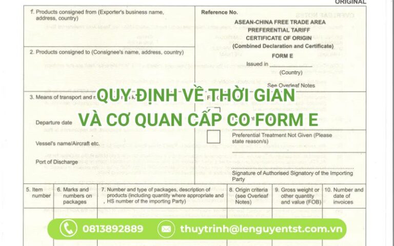 Bộ hồ sơ xin CO form E gồm những gì? Quy trình để xin một CO form E ...