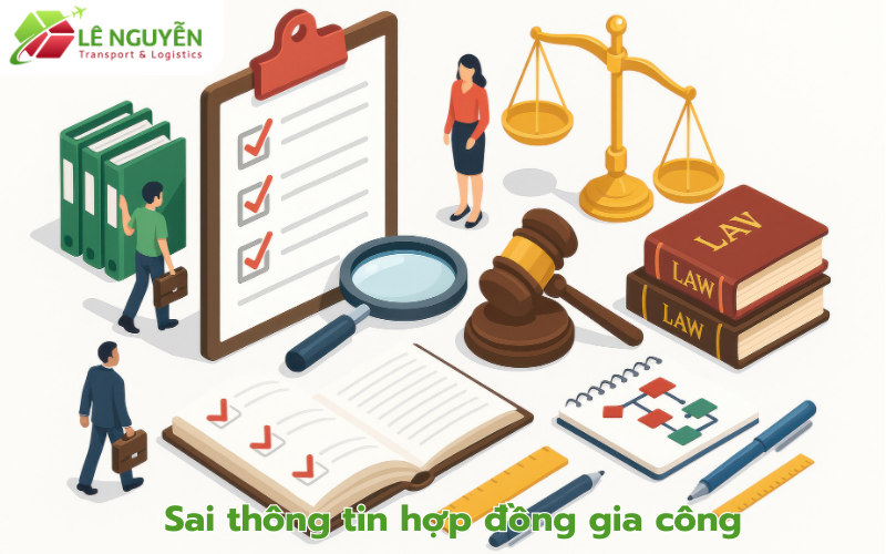 Sai thông tin hợp đồng gia công
