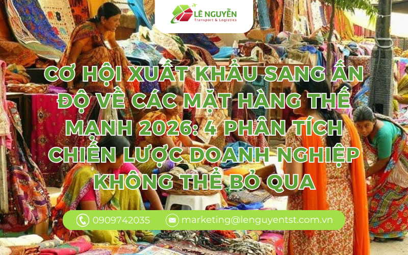 Cơ Hội Xuất Khẩu Sang Ấn Độ Về Các Mặt Hàng Thế Mạnh 2026: 4 Phân Tích Chiến Lược Doanh Nghiệp Không Thể Bỏ QuaCơ Hội Xuất Khẩu Sang Ấn Độ Về Các Mặt Hàng Thế Mạnh 2026: 4 Phân Tích Chiến Lược Doanh Nghiệp Không Thể Bỏ Qua