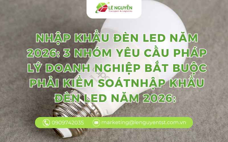 Nhập khẩu đèn LED năm 2026: 3 nhóm yêu cầu pháp lý doanh nghiệp bắt buộc phải kiểm soát